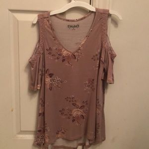 Pink shirt with flowers